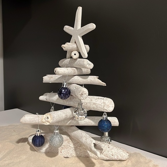 🆕 Coastal Driftwood Tree with Wood Star Beach Tropical - Picture 4 of 8